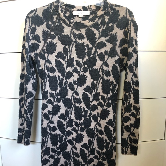 Black and Tan Loft long sleeved sweater dress - Picture 1 of 4